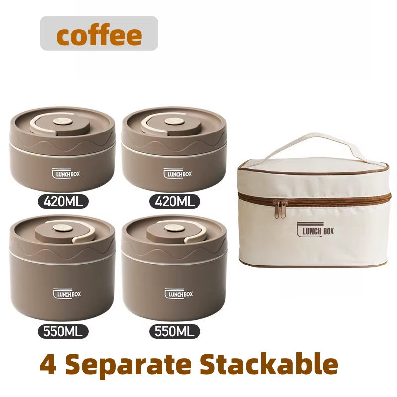 Insulated Lunch Box, Portable 3 Separate Stackable Microwave Bento Box Bucket, Food Grade Insulated Container for Adult Kid