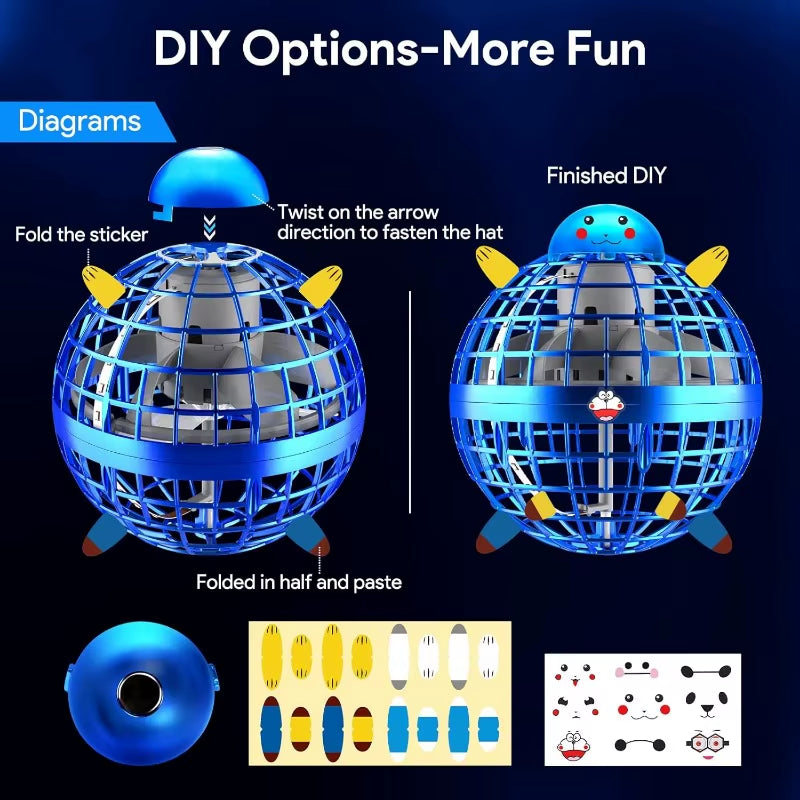 Flying Orb Ball, Hand Controlled Hover Boomerang Ball Toys, Hover Orbs Flying Spinner, Orb Drone Ball