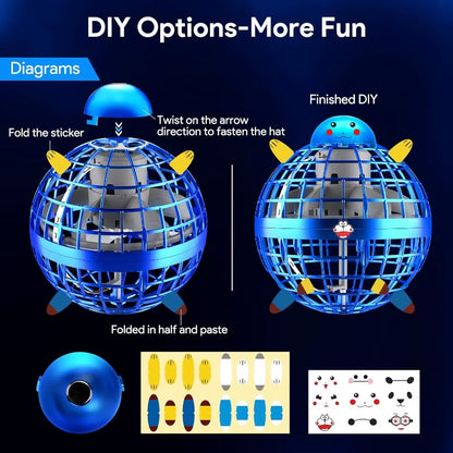 Flying Orb Ball, Hand Controlled Hover Boomerang Ball Toys, Hover Orbs Flying Spinner, Orb Drone Ball