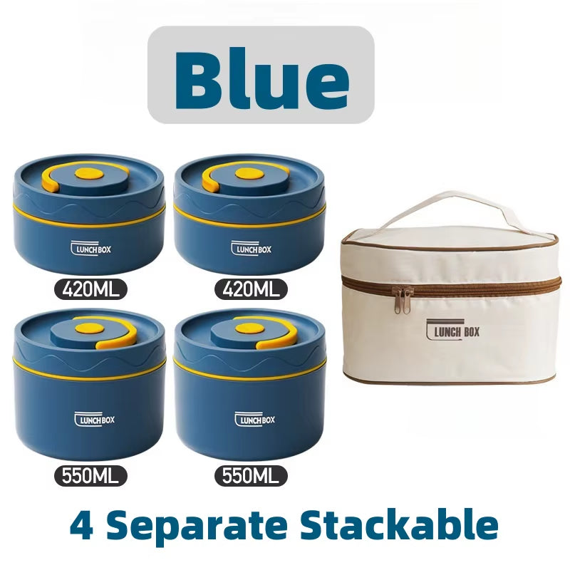 Insulated Lunch Box, Portable 3 Separate Stackable Microwave Bento Box Bucket, Food Grade Insulated Container for Adult Kid