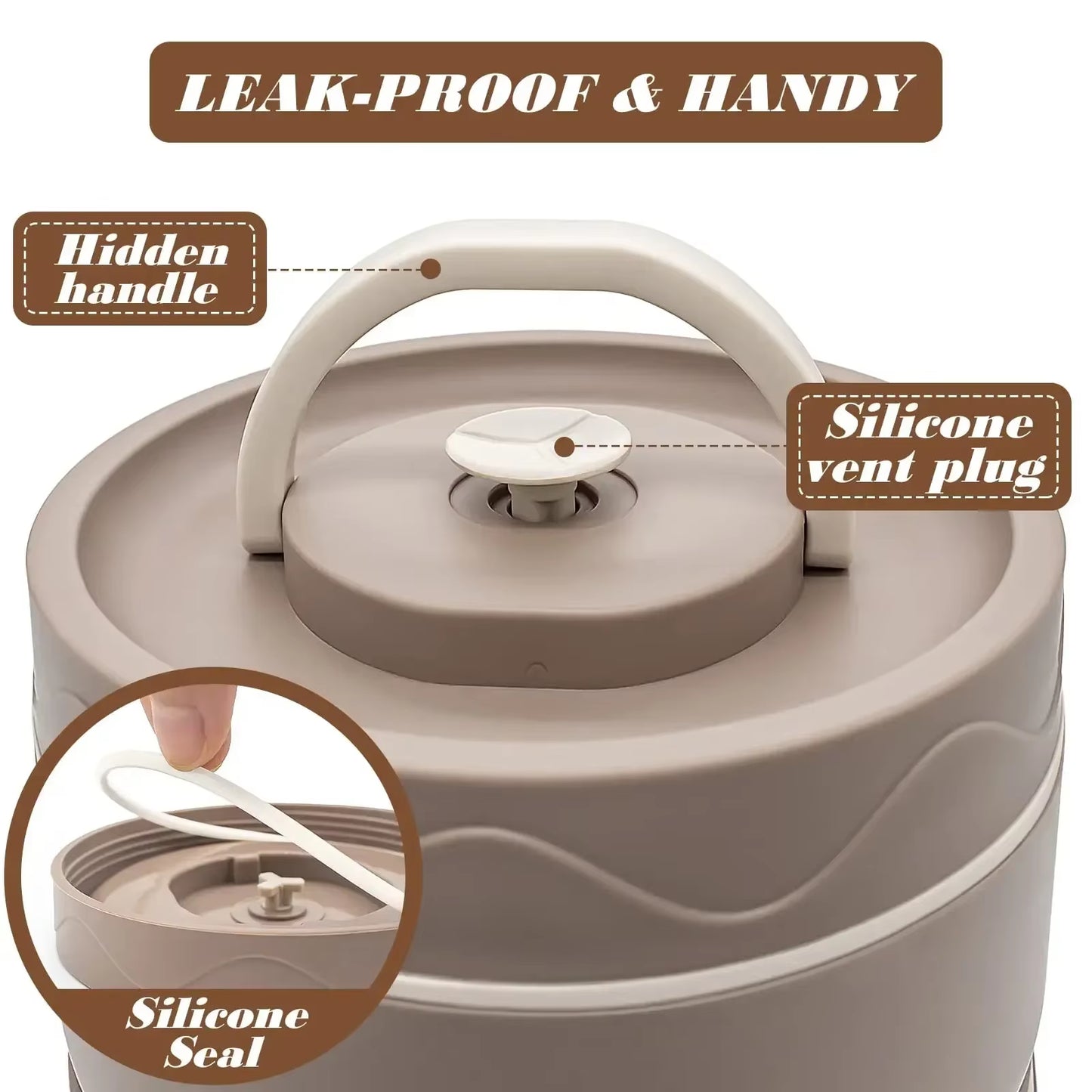 Insulated Lunch Box, Portable 3 Separate Stackable Microwave Bento Box Bucket, Food Grade Insulated Container for Adult Kid