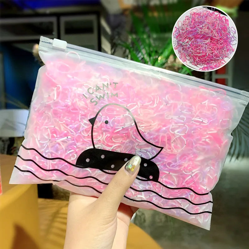 1000Pcs/Pack Girls Colorful Small Disposable Rubber Bands Gum for Ponytail Hold Scrunchie Hair Bands Fashion Hair Accessories
