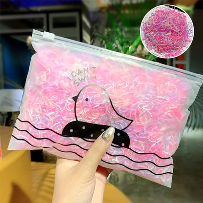 1000Pcs/Pack Girls Colorful Small Disposable Rubber Bands Gum for Ponytail Hold Scrunchie Hair Bands Fashion Hair Accessories