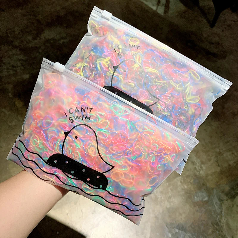 1000Pcs/Pack Girls Colorful Small Disposable Rubber Bands Gum for Ponytail Hold Scrunchie Hair Bands Fashion Hair Accessories