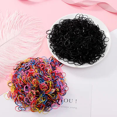 1000Pcs/Pack Girls Colorful Small Disposable Rubber Bands Gum for Ponytail Hold Scrunchie Hair Bands Fashion Hair Accessories