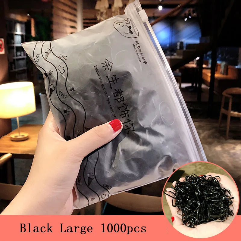 1000Pcs/Pack Girls Colorful Small Disposable Rubber Bands Gum for Ponytail Hold Scrunchie Hair Bands Fashion Hair Accessories