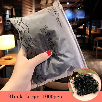 1000Pcs/Pack Girls Colorful Small Disposable Rubber Bands Gum for Ponytail Hold Scrunchie Hair Bands Fashion Hair Accessories