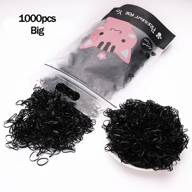 1000Pcs/Pack Girls Colorful Small Disposable Rubber Bands Gum for Ponytail Hold Scrunchie Hair Bands Fashion Hair Accessories