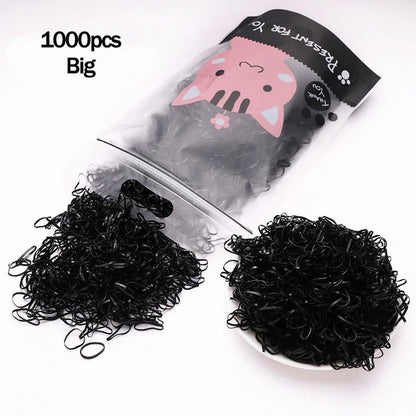 1000Pcs/Pack Girls Colorful Small Disposable Rubber Bands Gum for Ponytail Hold Scrunchie Hair Bands Fashion Hair Accessories