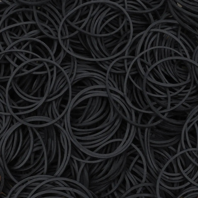 100-500Pcs Black Rubber Band Elastic Bands for Office School Home Strong Elastic Rings