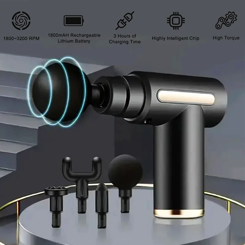 Experience Ultimate Muscle Relief with Our Powerful Electric Percussion Massager Gun - Your Go-To Fitness Companion for Neck, Back, and Shoulder Relaxation