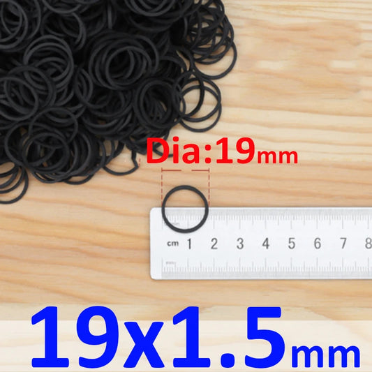 100-500Pcs Black Rubber Band Elastic Bands for Office School Home Strong Elastic Rings