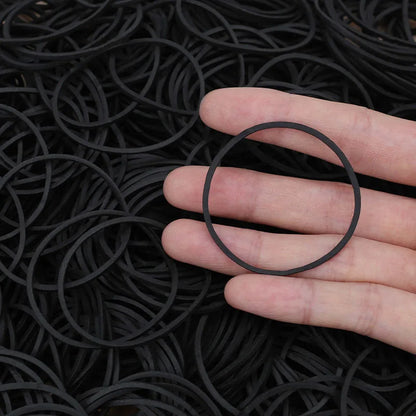 100-500Pcs Black Rubber Band Elastic Bands for Office School Home Strong Elastic Rings
