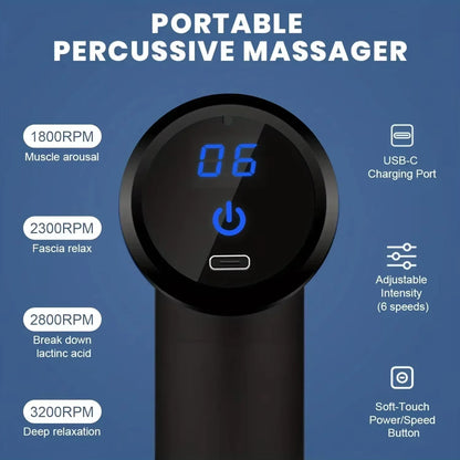 Experience Ultimate Muscle Relief with Our Powerful Electric Percussion Massager Gun - Your Go-To Fitness Companion for Neck, Back, and Shoulder Relaxation