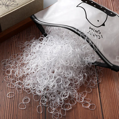 Vibrant 1000/2000 Pcs Colorful Disposable Rubber Hair Bands - Perfect Ponytail Holders for Kids!