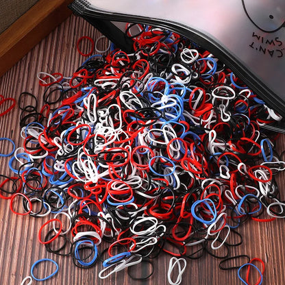Vibrant 1000/2000 Pcs Colorful Disposable Rubber Hair Bands - Perfect Ponytail Holders for Kids!