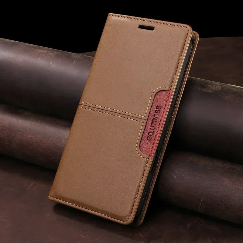 Premium Leather Magnetic Flip Case for iPhone 16/15/14/Pro Max - Stylish Wallet with Card Slots for All Models Including 13/12/11/XR/XS Max/7/8 Plus/SE 2022