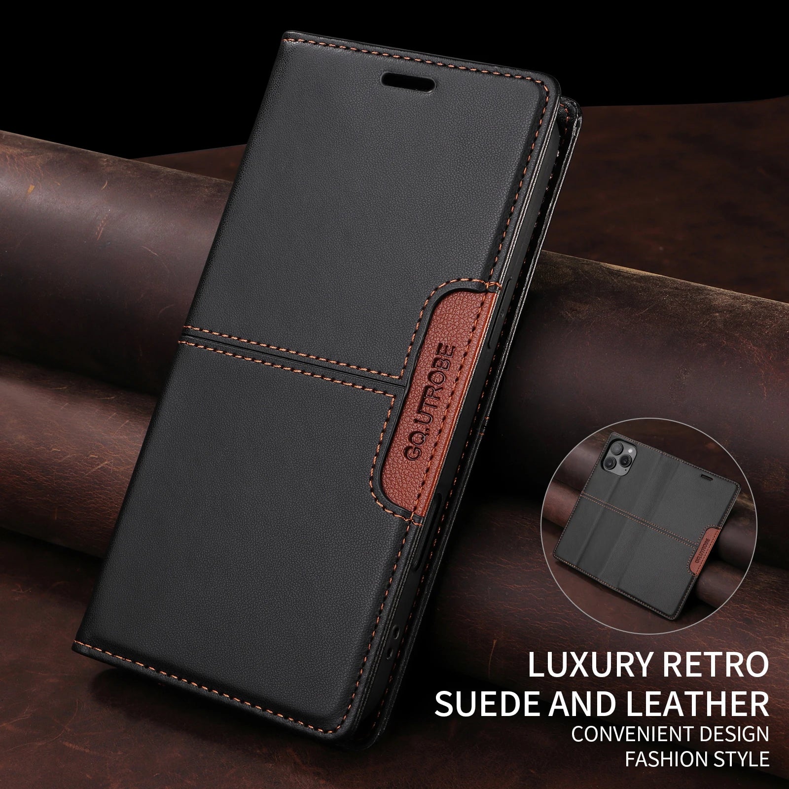 Premium Leather Magnetic Flip Case for iPhone 16/15/14/Pro Max - Stylish Wallet with Card Slots for All Models Including 13/12/11/XR/XS Max/7/8 Plus/SE 2022