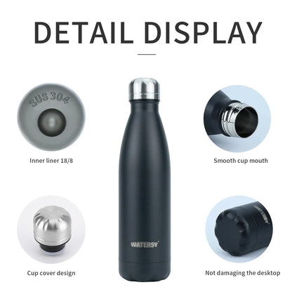 500Ml Stainless Steel Water Bottle Insulated Vacuum Flask Double Wall Thermal Cup Keep Cold Hot Sports Kettle Gift for Friends