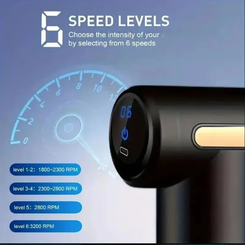 Experience Ultimate Muscle Relief with Our Powerful Electric Percussion Massager Gun - Your Go-To Fitness Companion for Neck, Back, and Shoulder Relaxation