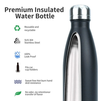 500Ml Stainless Steel Water Bottle Insulated Vacuum Flask Double Wall Thermal Cup Keep Cold Hot Sports Kettle Gift for Friends