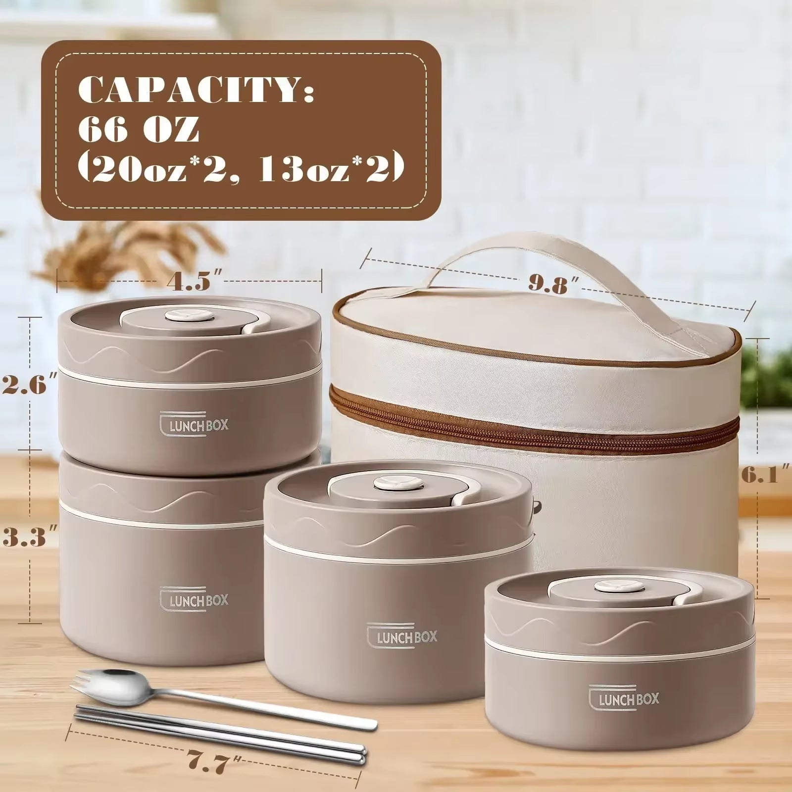 Insulated Lunch Box, Portable 3 Separate Stackable Microwave Bento Box Bucket, Food Grade Insulated Container for Adult Kid