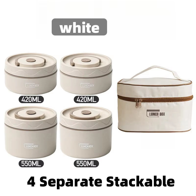 Insulated Lunch Box, Portable 3 Separate Stackable Microwave Bento Box Bucket, Food Grade Insulated Container for Adult Kid