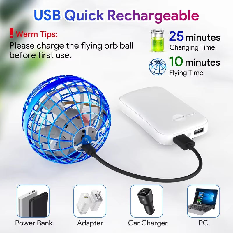 Flying Orb Ball, Hand Controlled Hover Boomerang Ball Toys, Hover Orbs Flying Spinner, Orb Drone Ball