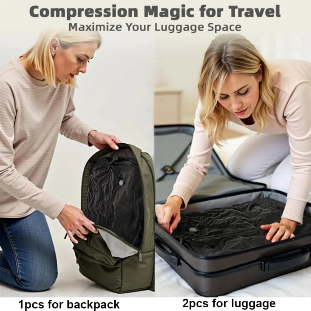 Travel Essentials Vacuum Storage Bags,Suitcases Clothes Organizer Packaging Bags Practical Accessories Compression Packing Cubes